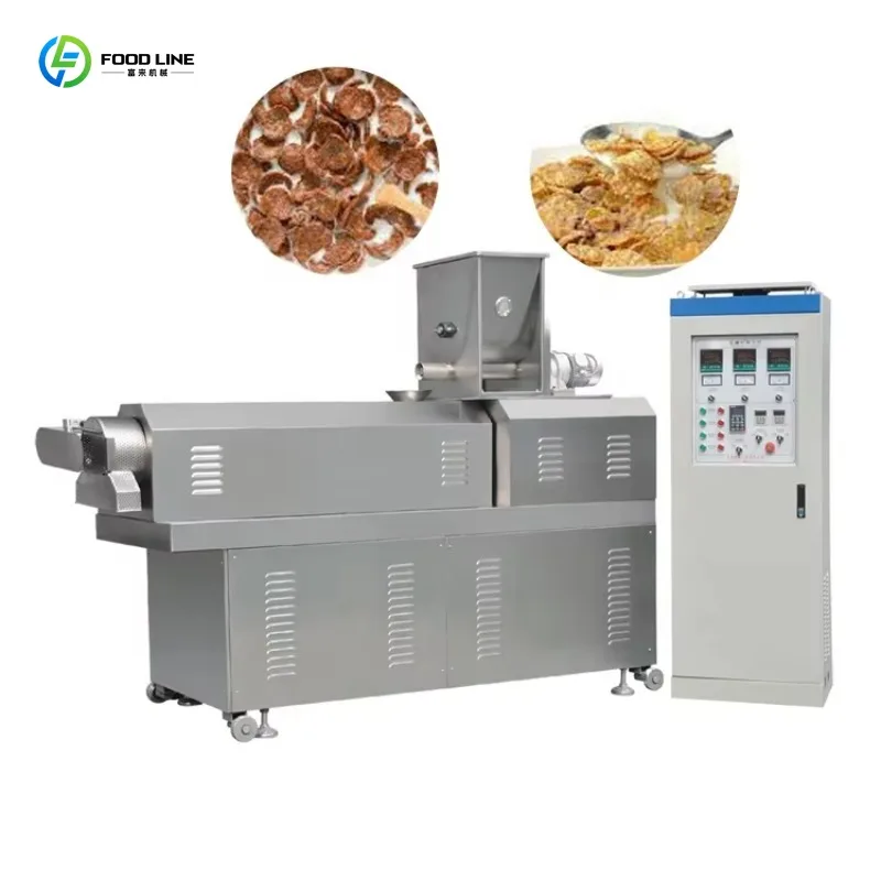 Línea de Procesamiento Automática Personalizada para Hojuelas de Maíz, Máquina para Hacer Cereal de Desayuno, Fábrica de Alimentos