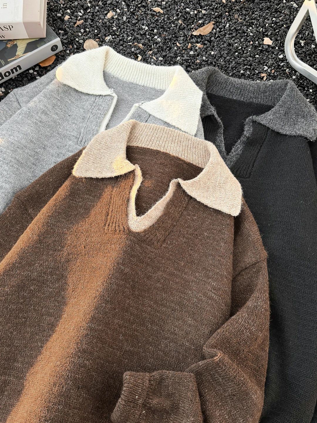 

Винтажный мужской вязаный свитер с V-образным вырезом, зимний, от бренда Faion, премиум-класса, свободного кроя, повседневный, с длинными рукавами...