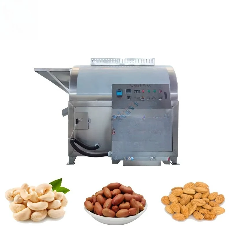 Customized Large Capacity Roasting Machine Industrial Continuous Drum Roaster High Output For Big Food Snacks Processing Factory