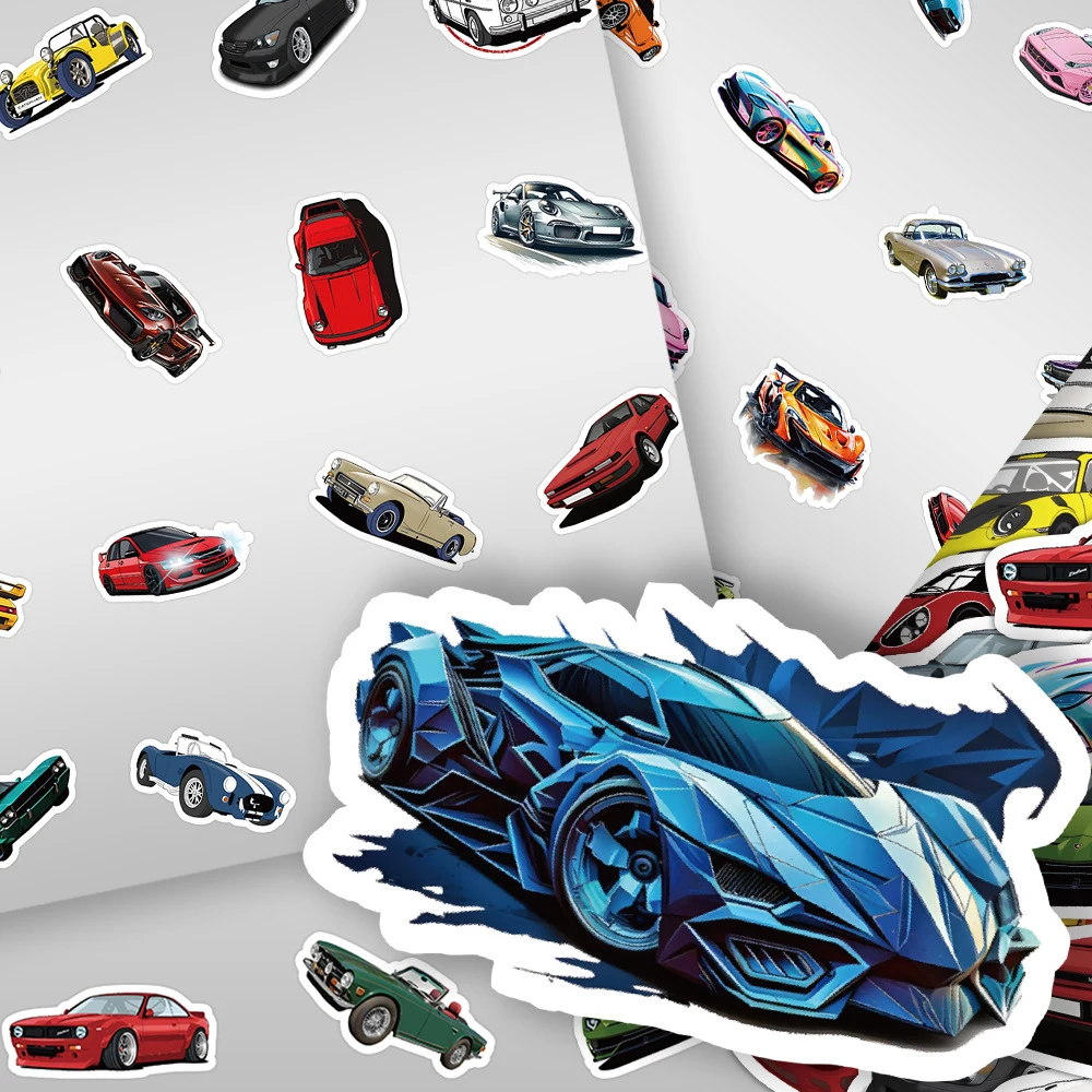 

10/30/60pcs Cool Racing Cars Cartoon Stickers Supercar JDM Graffiti Decals Helmet Laptop Guitar Phone Waterproof Sticker Decor