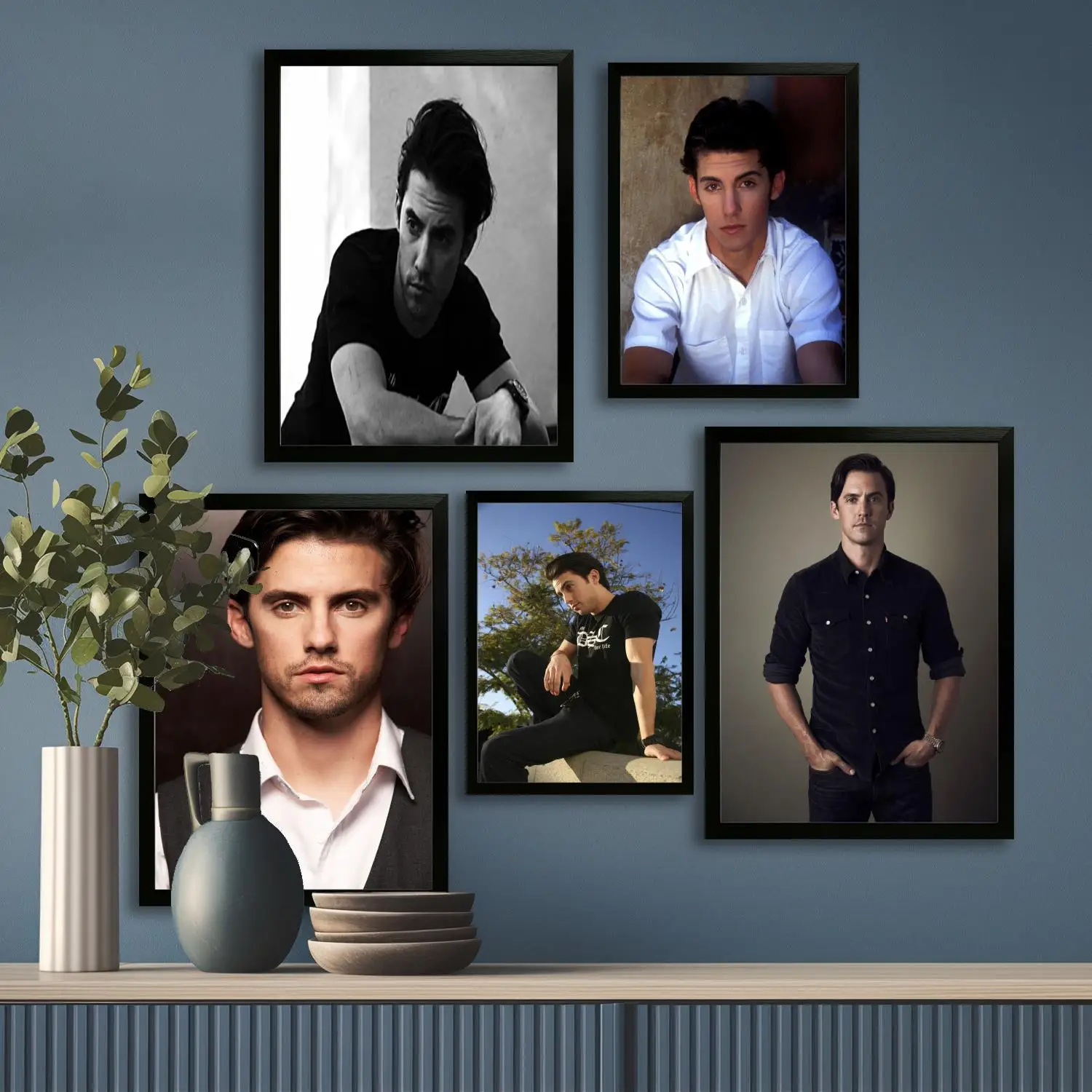 ملصق فني قماشي من Milo ventimiglia، طباعة صورة فنية جدارية، ملصقات ديكور غرفة نوم عائلية حديثة، لوحة زخرفية #1