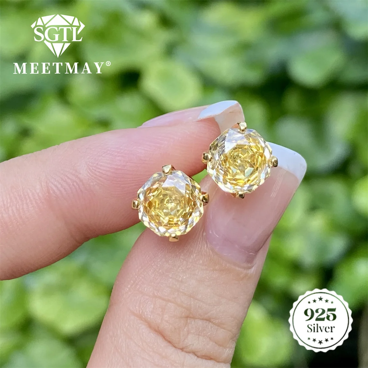 Bocarman Rose Cut Ohrstecker aus S925 Silber mit Paraiba Farbverlauf Zirkonia, Hypoallergener Glamouröser Schmuck für Sie – Detail 10