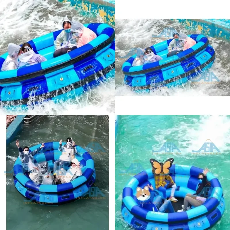 Durable Towable Tubes for Water Park, Custom Round Inflatable Raft with Tow Rope, Leisure Floating Mattress for Lake or Pool