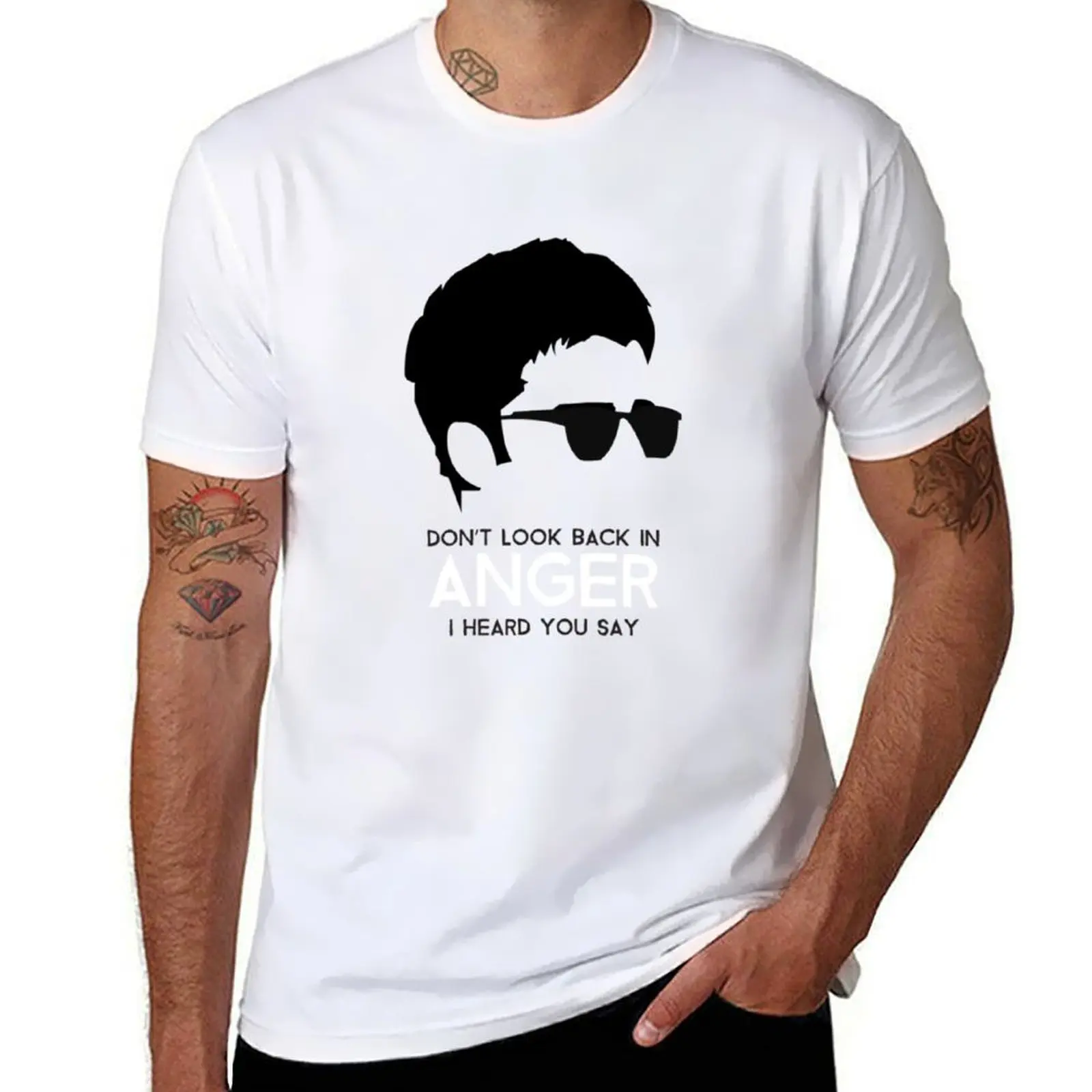 

Look Gallagher - Anger Back Don_t in Noel T-Shirt Basic Solid Color Casual Tee Shirt