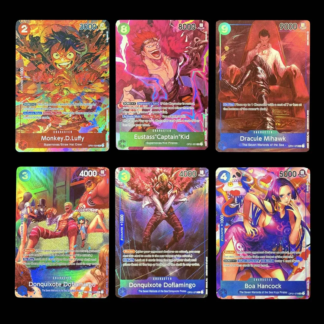 

One Piece TCG OP01 Proxy Cards SP/Alternate Art Luffy Nami Hancock Mihawk Kid Doflamingo Yamato OPCG Collection