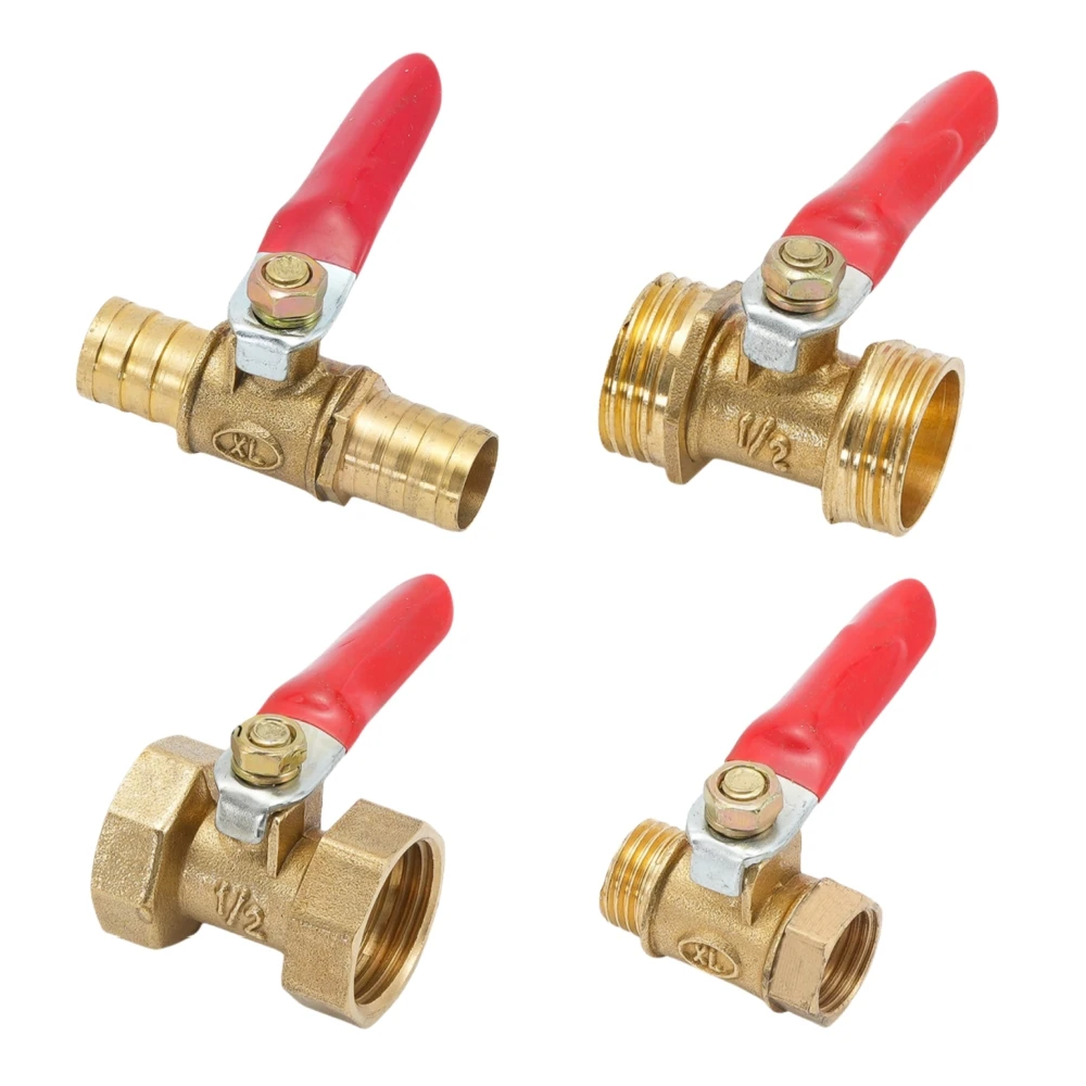 1/4 3/8 Brass Ball Valve Internal and External Threaded Pipe Valve Flow Control Water Oil and Gas Controller Faucet 6/8/10mm