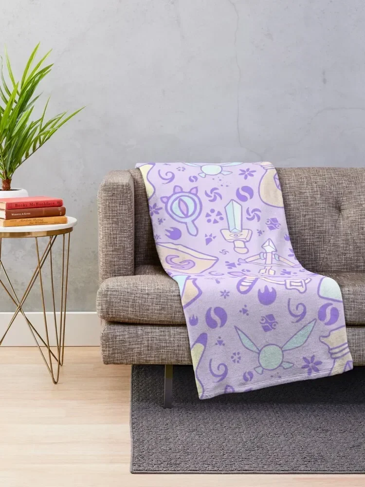 Zelda Doodlez (Purple Pastel ver.) Throw Blanket Kid'S Stuffeds For Baby Blankets