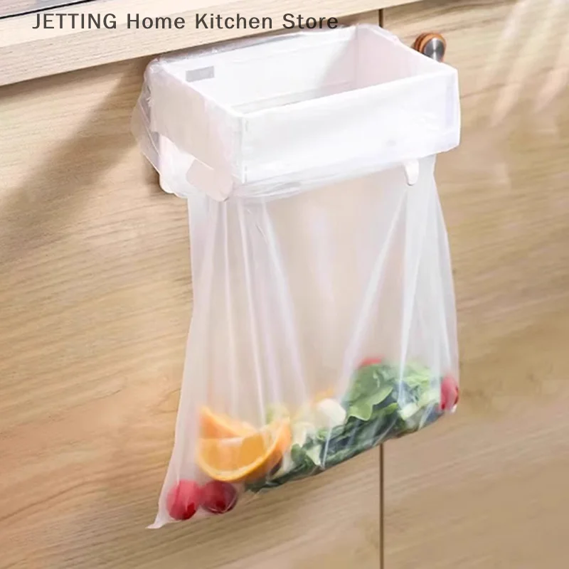 

1Pc Kitchen Hanging Trash Bag Holder Foldable Plastics Garbage Bag Hanging Rack For Home Kitchen Bathroom Portable Storage Rack