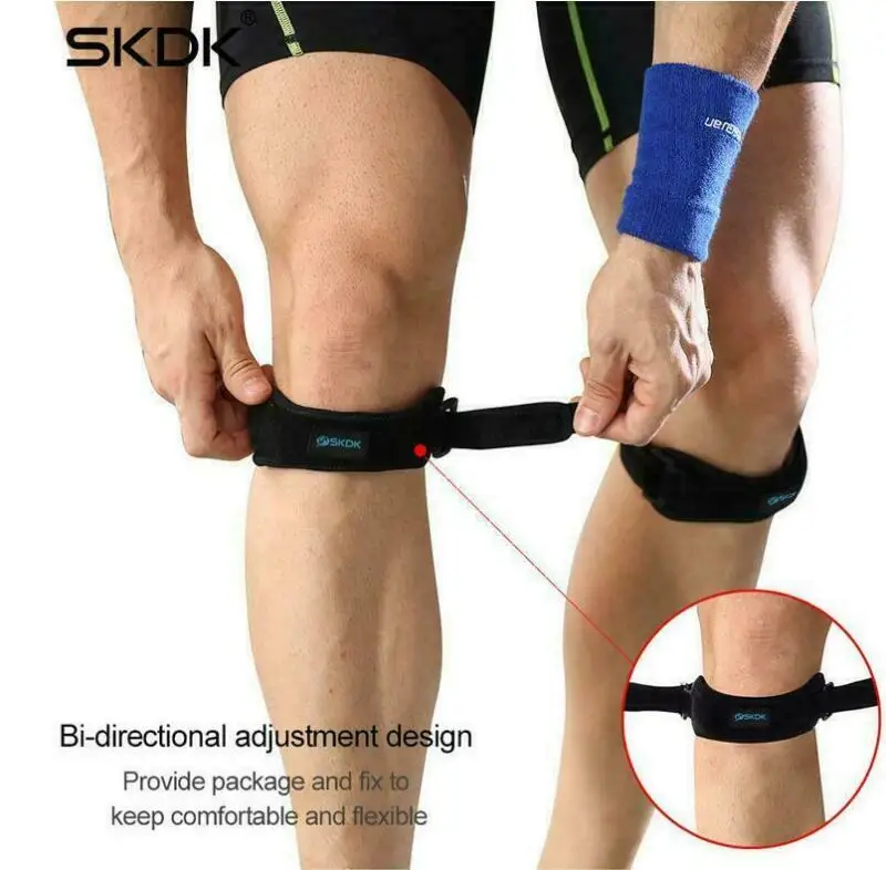 Patella Knee Strap Adjustable Knee Brace Patellar Tendon Stabilizer Support Band for Soccer Basketball Running Jumper Gym Squat