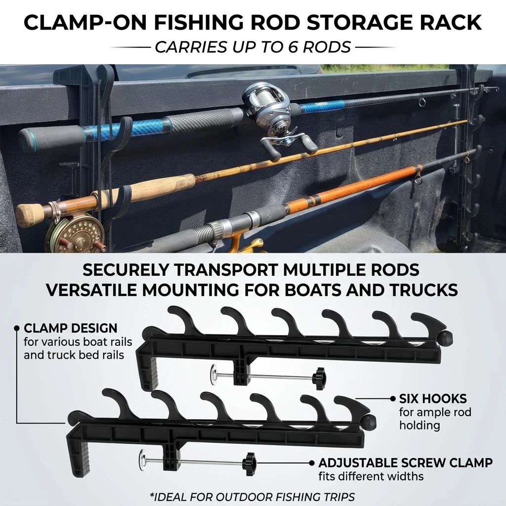 Soporte Organizador para Cañas - Fishing Kayak Rod Holder reseña y precio