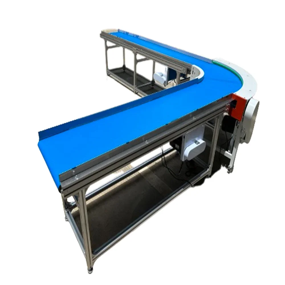 Flat Flex Conveyor Belt Automated Product Machine Small Incline Heat Resistant Belt Conveyors For Sale