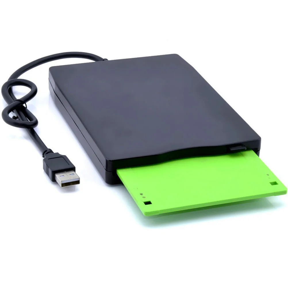 Unidade de disquete externa USB 2.0, transferência de dados portátil de alta velocidade para preto, compacto, leve, estável, antichoque