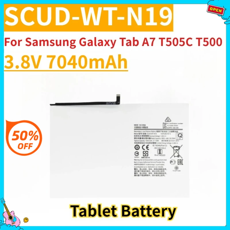 

New Replacement Tablet Battery SCUD-WT-N19 3.8V 7040mAh For Samsung Galaxy Tab A7 T505C T500