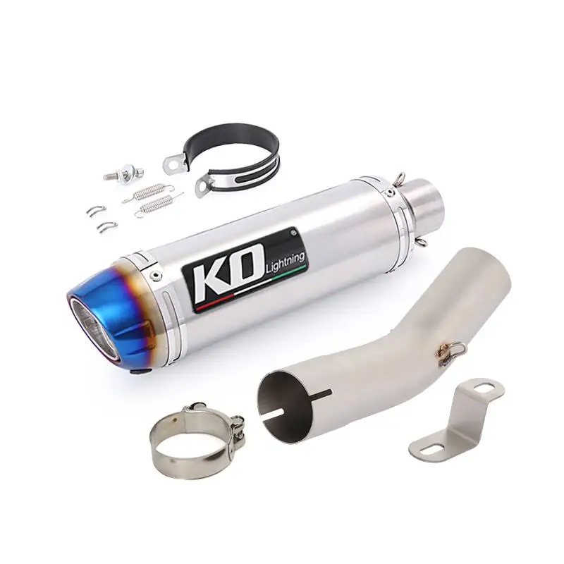 Motorcycle Exhaust Muffler Mid Link Pipe Stainless Steel Escape With Removable DB Killer Slip On For Voge 300DS 2020-2025