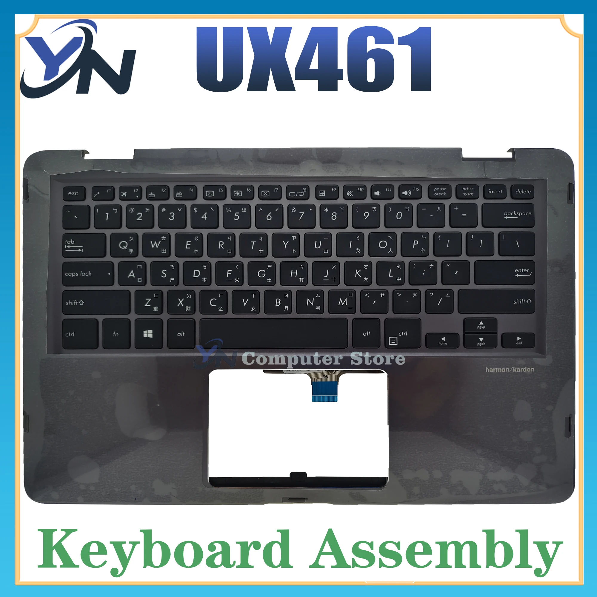 

UX461 For ASUS Laptop Keyboard UX461UN UX461UA UX461U UX461FN UX461F UX461FA Keyboard Palmrest C Shell Assembly