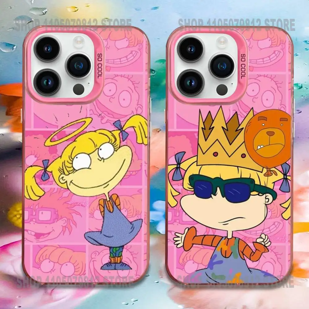 

Phone Case For iPhone 16,15,14,13,12,11,Mini,Pro,E,MAX Cartoon R-Rugrat Chuckies Pink Candy Matte Shockproof Cover