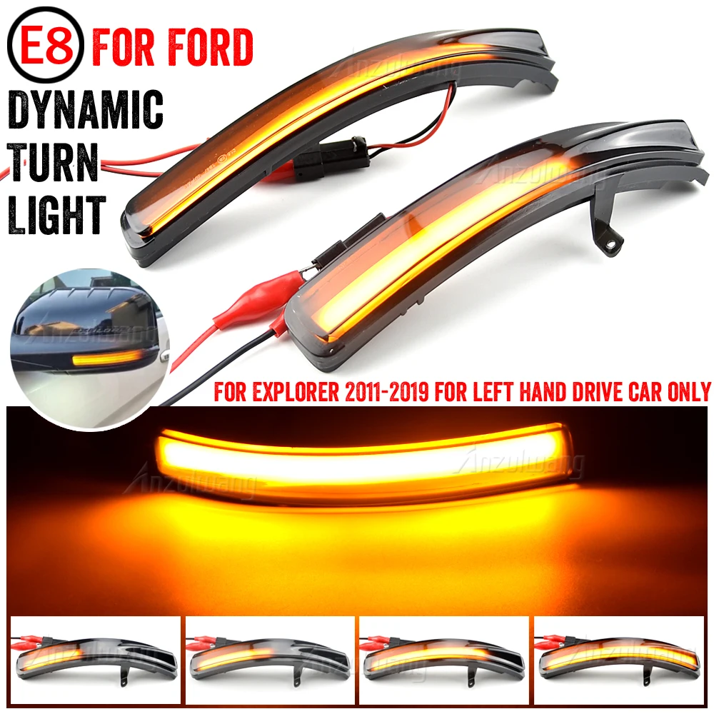 For Ford Explorer 2011-2019 Side Dynamic Turn Signal Lights LED Mirror Indicator Blinker Sequential Lamps