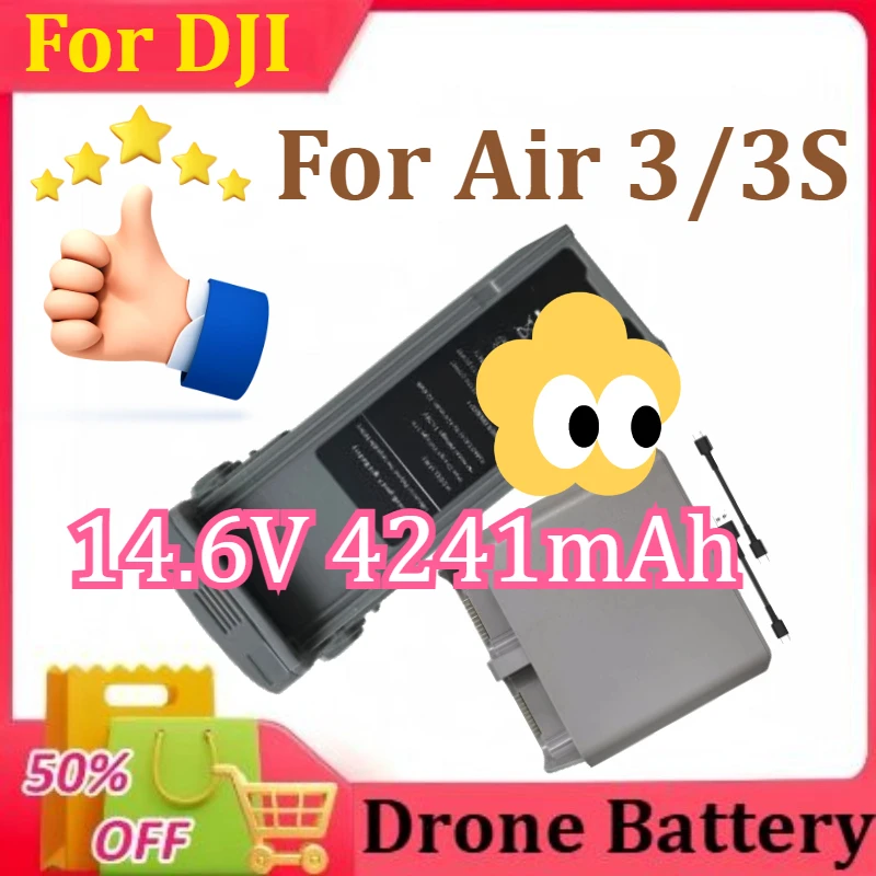 

For DJI Air 3/3S Intelligent Flight Battery Capacity Provides 45-minute Flight Time in Stock New 14.6V 4241mAh
