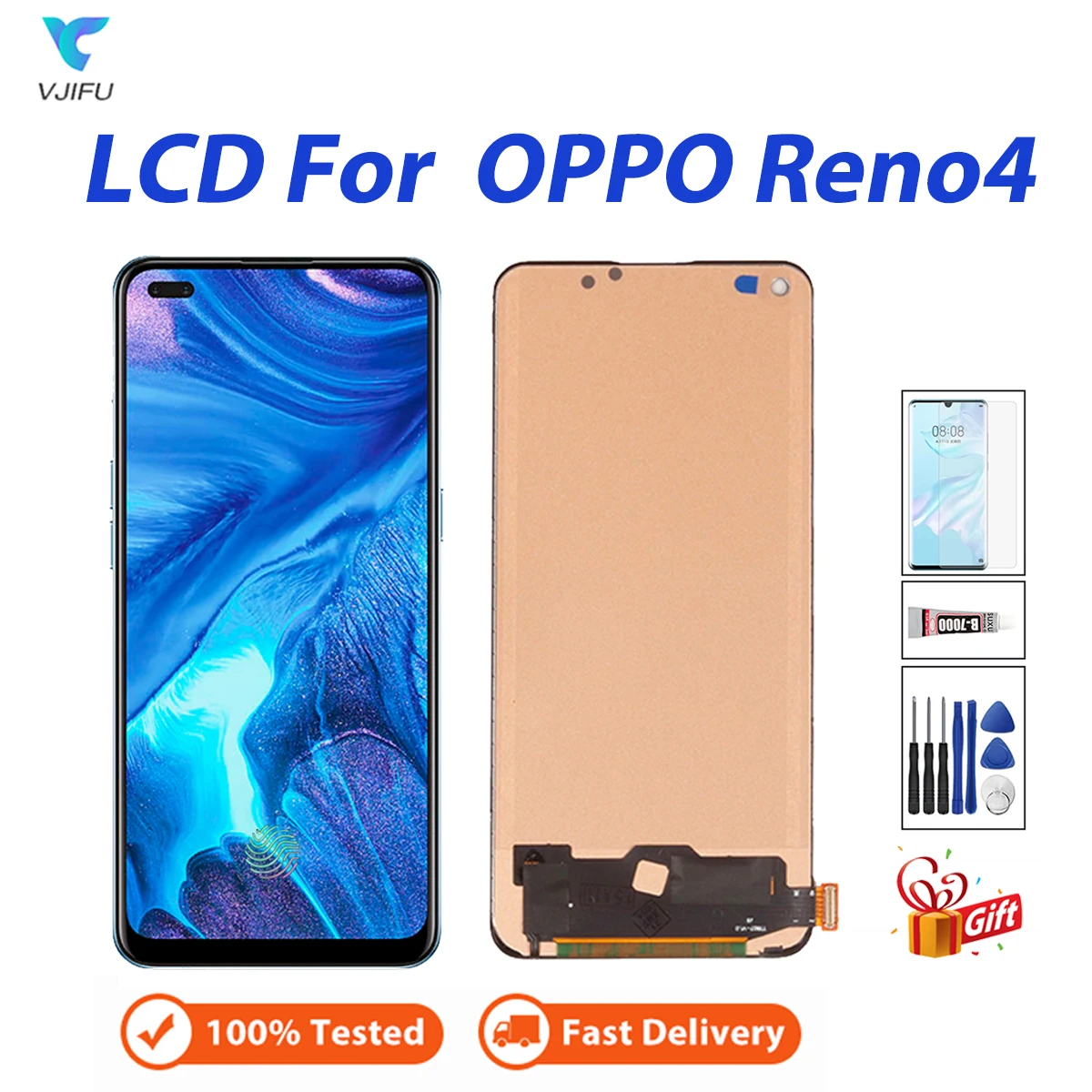 LCD For OPPO Reno4 4G CPH2113 Display Touch Screen For Oppo Reno 4 5G PDPM00 PDPT00 CPH2091 Digitizer Assembly With Free Tools