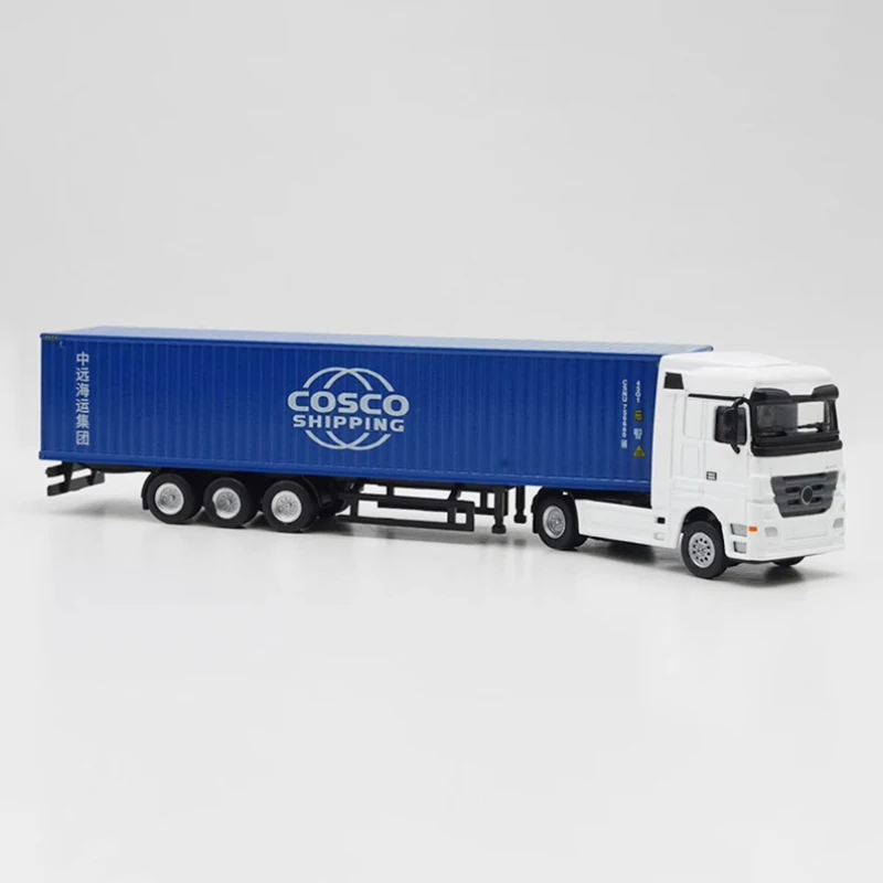 Diecast 1:87 Scale Transport Logistics Truck Alloy Car Model Finished Product Simulation Toy Collection Gift Static Model