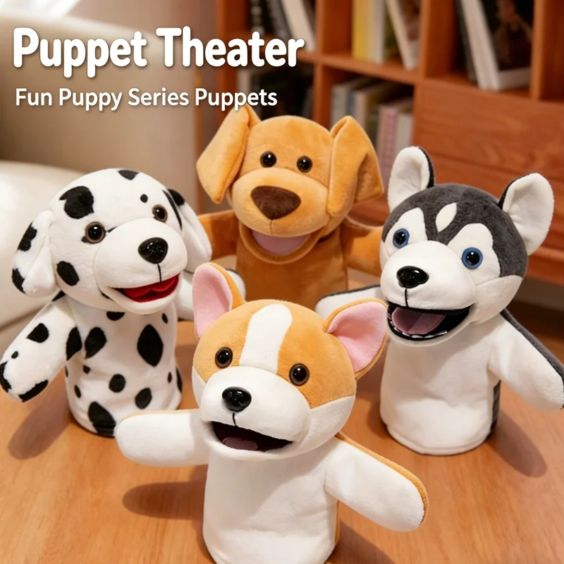 

Забавные плюшевые куклы-собачки для детей: интерактивные куклы-перчатки для рассказывания историй, ролевых игр, кукольного театра, игрушки, подарок на Рождество и День рождения