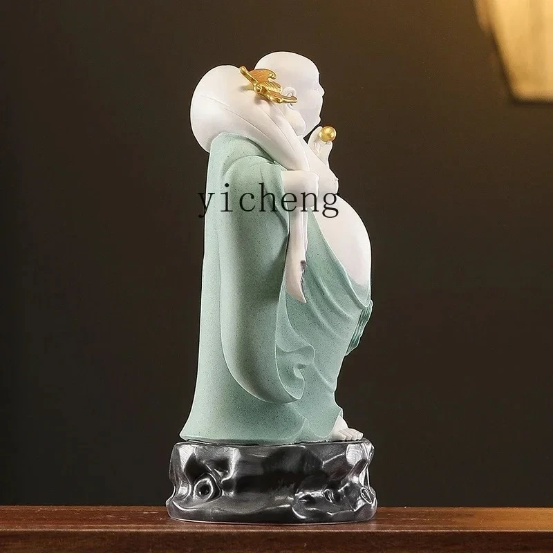 RB-6 Ceramic Maitreya Buddha Bodhisattva Big Belly Buddha Statue Happy Laughing Buddha Ornament