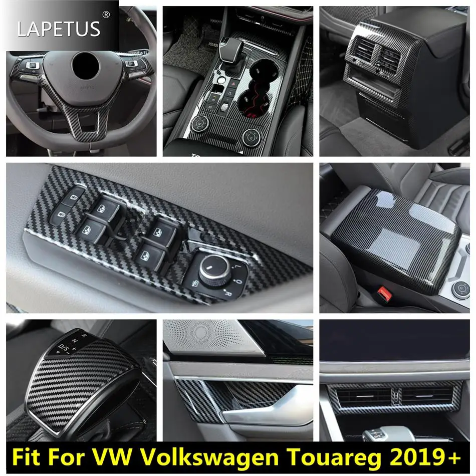 

Carbon Fiber Window Lift / Head Light / Handle Bowl / Air Vents Cover Trim For VW Volkswagen Touareg 2019 - 2023 Car Accessories