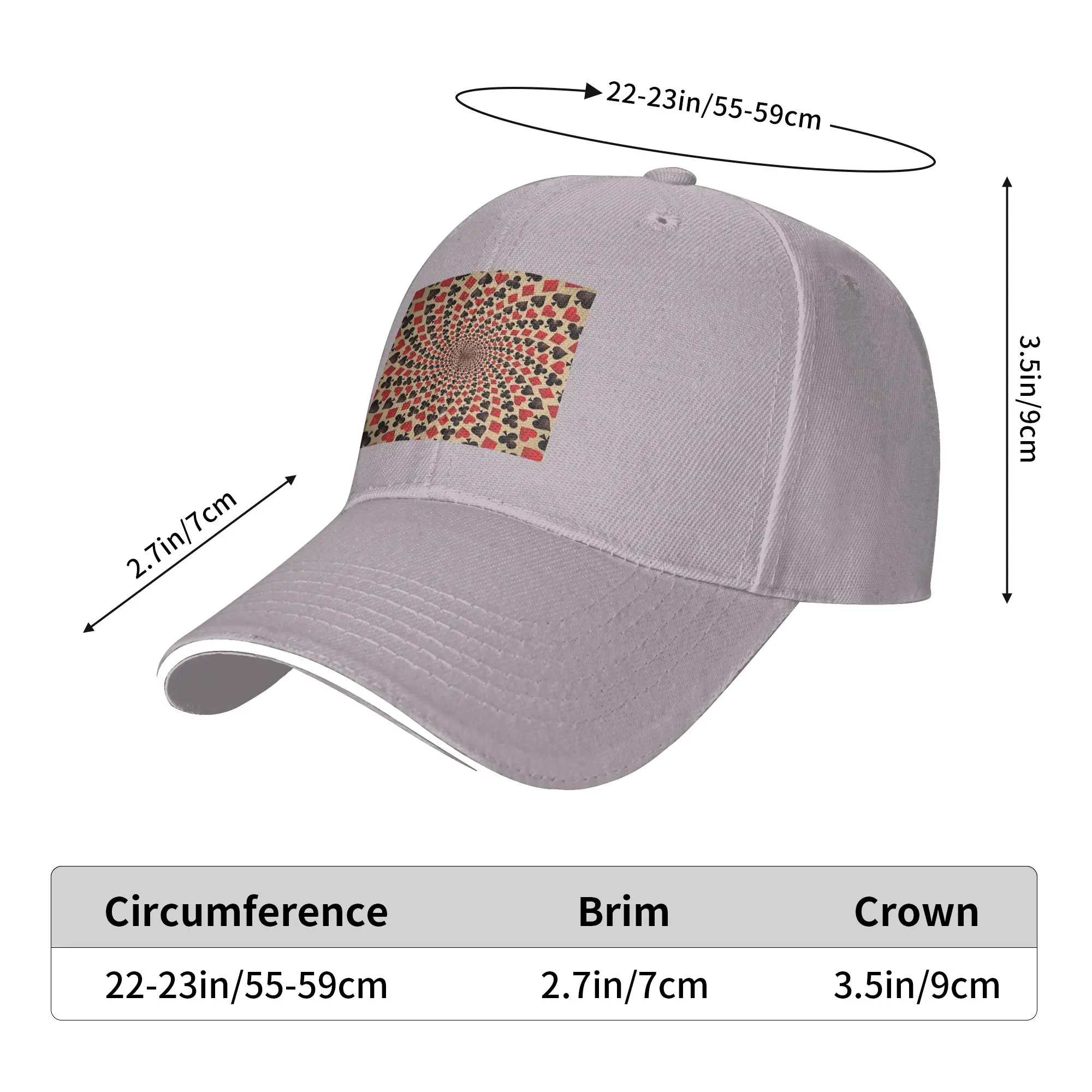Ace Of Diamonds Playing Card Hearts Spades Cap Baseball Caps Adjustable Hat Hip Hop Summer Unisex Baseball Hats Customizable