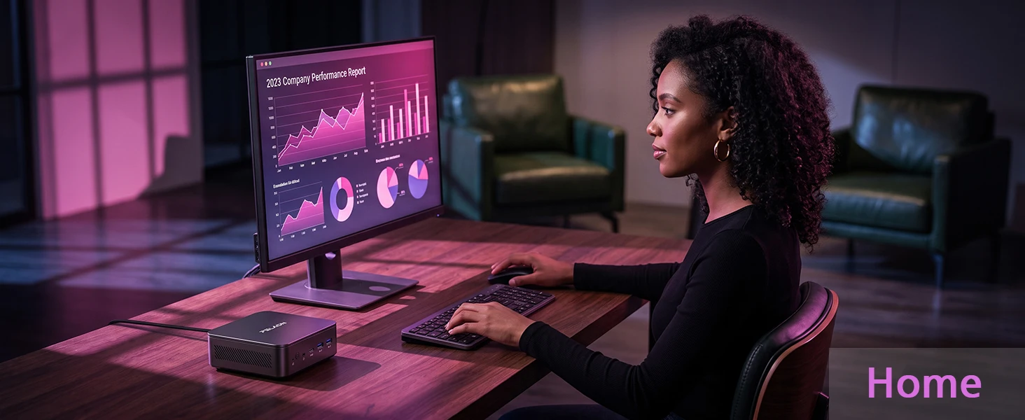 Peladn WO7 MiniPC AMD Ryzen™ 5 6600H (6 Cores,Up to 4.5 GHz) AMD Radeon™ 660M 16GB LPDDR5 512GB SSD WIFI 6 BT5.3 Support Dual Gigabit LAN Triple-Display 4K@60Hz Output Windows 11 pro Computer