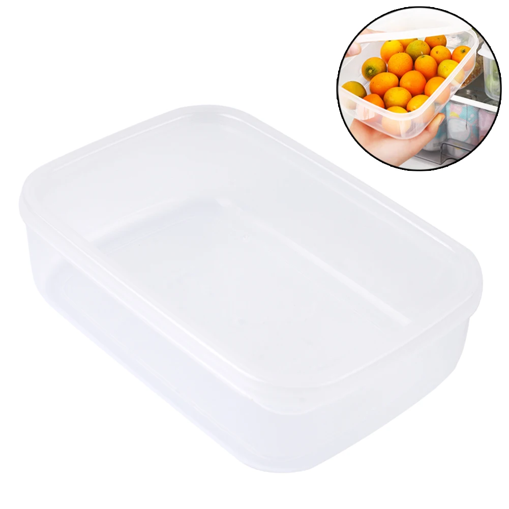 1pc Crisper Food Containers Storage Boxes Plastic Microwave Freezer Safe Dispenser Reusable Household Kitchen Food Storage Tools