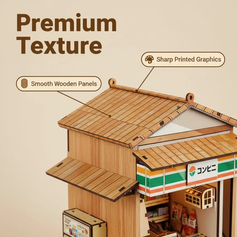 OUZEY Casa de quebra-cabeça 3D DIY estilo japonês - Kit de construção de modelo criativo Sakura & Wisteria Alley, decoração de estante para adolescentes