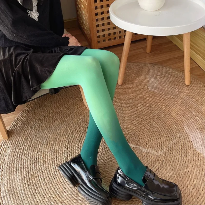 Gradient Color Women Sexy Anime Cosplay Stockings Female Lolita Leggings Snagging Resistance Colored Pantyhose for Girls Tights