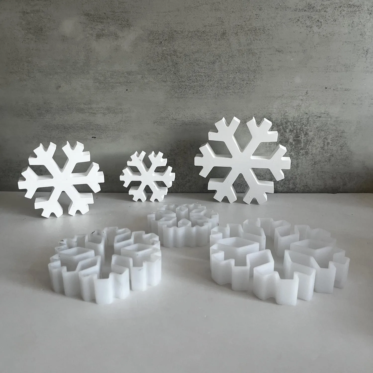 Christmas Snowflakes Silicone Molds Snowflake Casting Mold Tabletop Decorations Winter Xmas Standing Table Ornament Mold