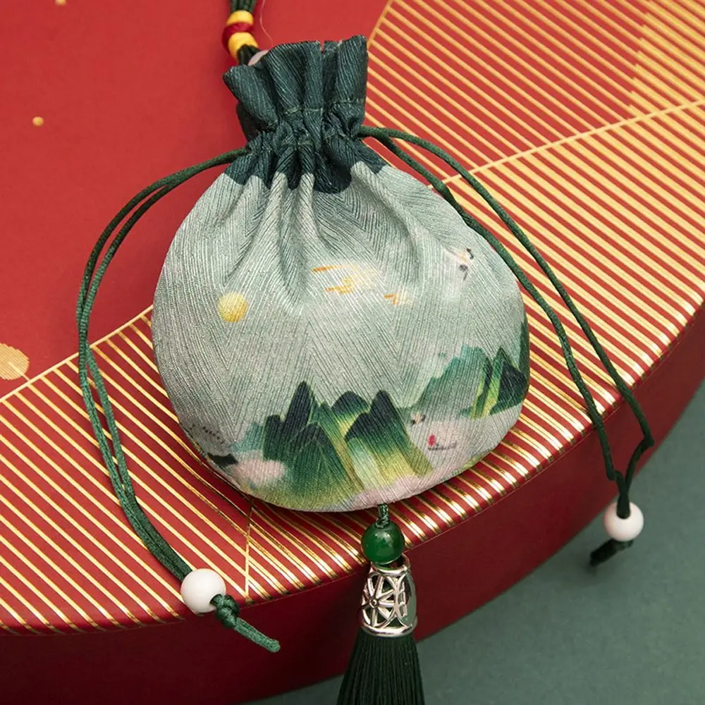 Tassel Hanging Decoration Flower Cloth Multi Color Chinese Style Storage Bag Purse Pouch Empty Sachet Women Jewelry Bag