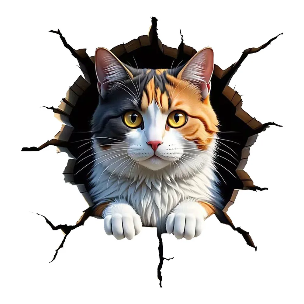 3D Cat Self-Adhesive Stickers, Bedroom Entryway Living Room Porch Home Decoration Wall Stickers, Removable Stickers