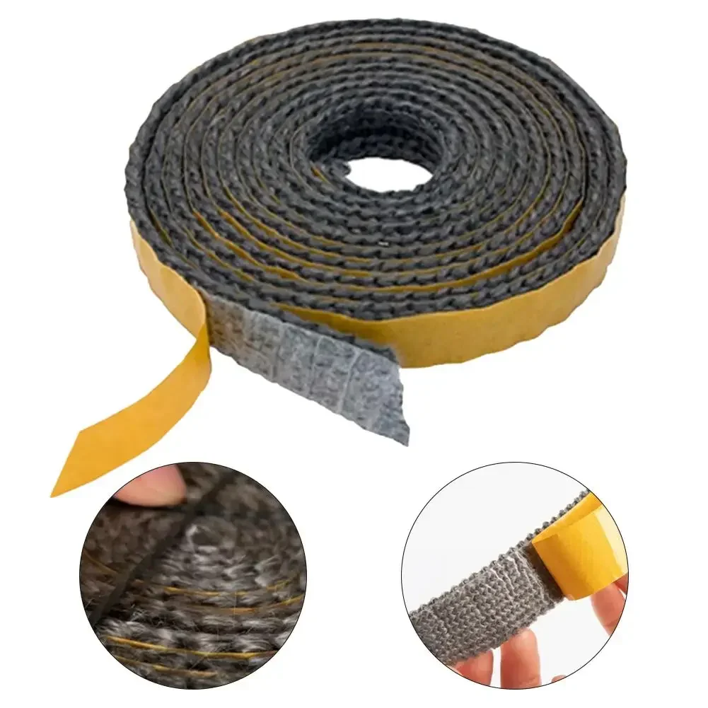 2M Black Flat Stoves Ropes Adhesive Glass Chimney Fireplace SealingTape Fireplace Sealing Rope Home Improvement Heating