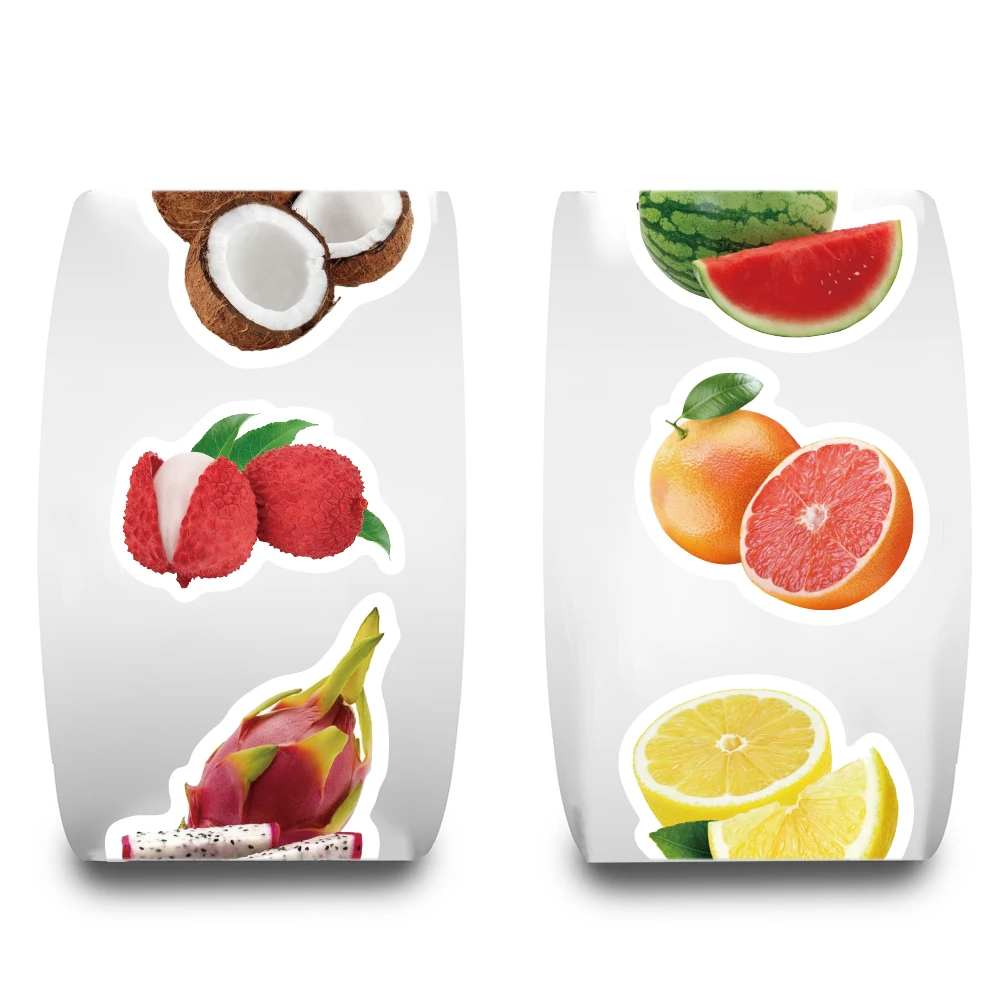 500pcs Cute Fruit Roll Stickers Notebook Fruits Balloon Banner Stationery Refrigerator Phone Insect Laptop Happy Luggage Sticker