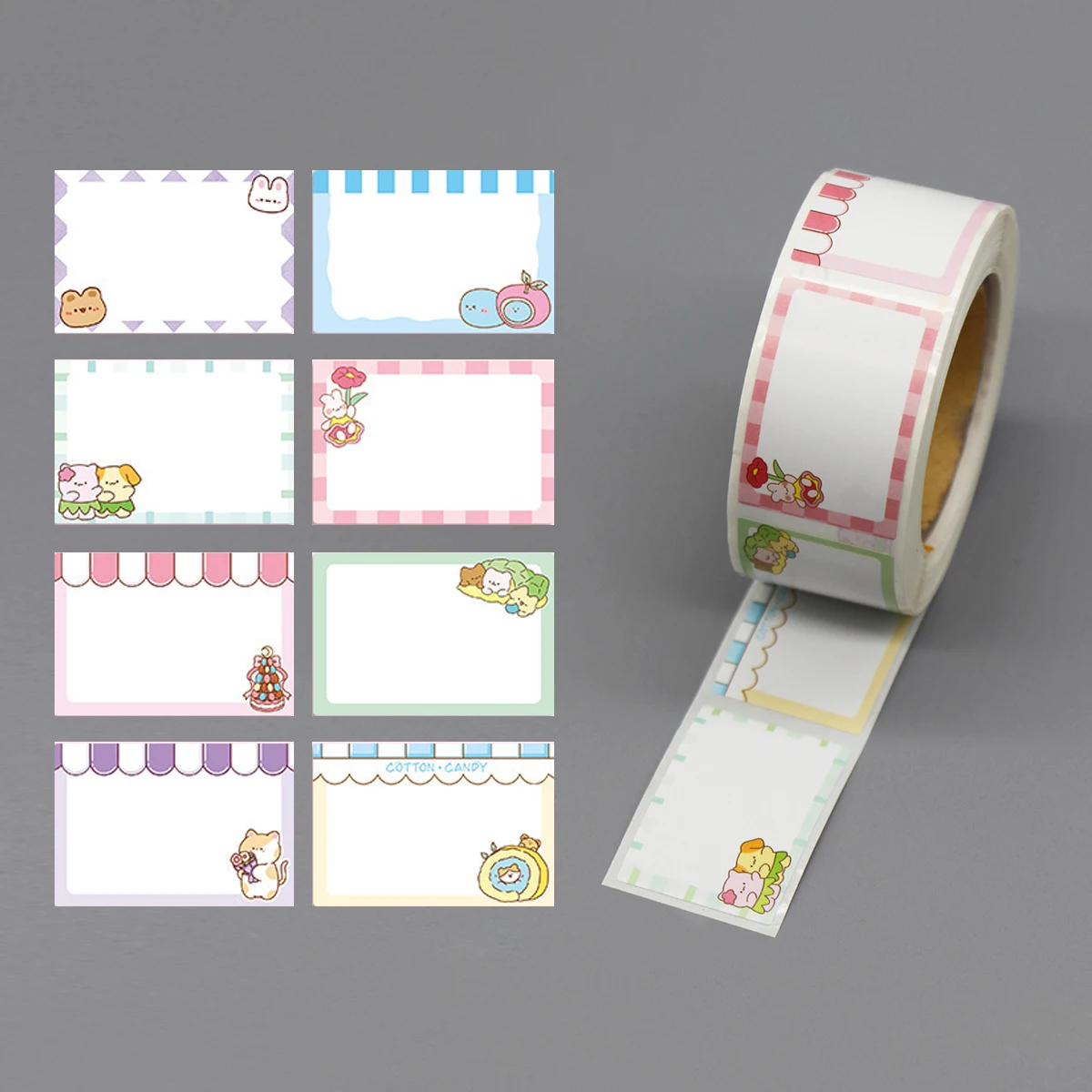 Cute Animal Label Film Handwriting Easy to Tear Easy to Stick Easy to Store Student Lunch Box Sticker Water Cup Sticker Name