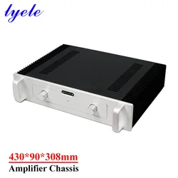 430*90*308mm All-aluminum Power Amplifier Chassis with Handle Switch Diy Audio Amplifier Case Shell