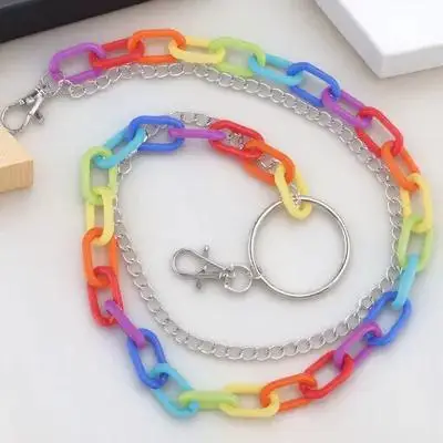 1 قطعة قوس قزح النمذجة الخصر سلسلة السراويل الملونة سلسلة شيك موضة الخصر مجوهرات الملابس ديكور الإكسسوار للنساء