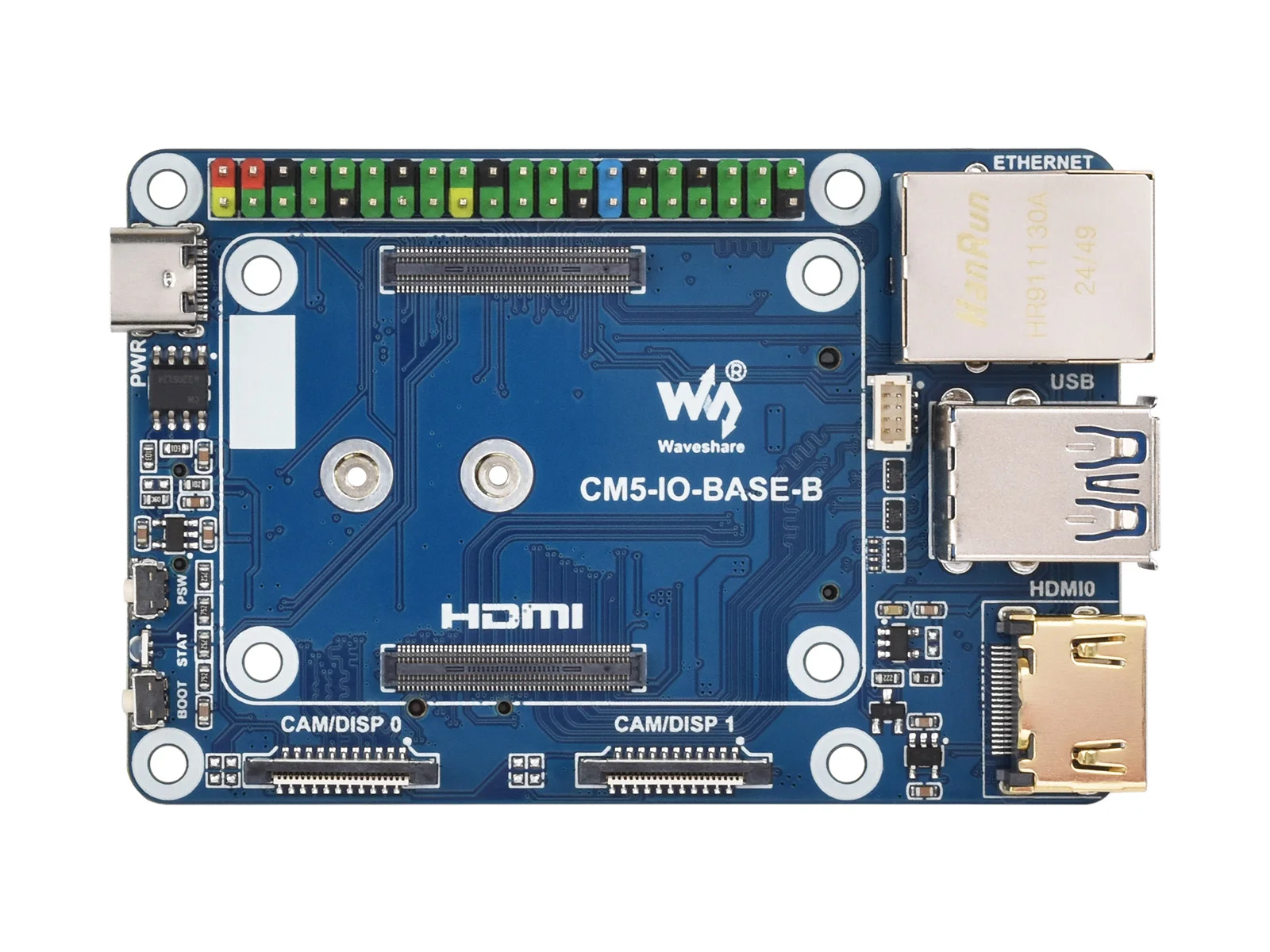 Mini scheda base (B) progettata per il modulo di elaborazione Raspberry Pi 5, chip EEPROM e crittografia integrati