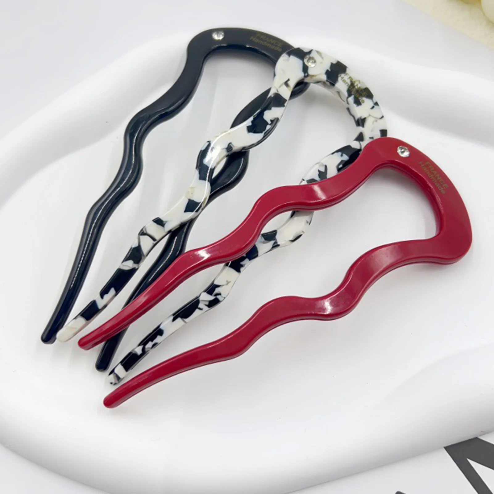 

French Hair Forks U Shape Acetate Hair Pins Clips for Women Hair Sticks Women Headwear Vintage Hairstyle Hair Accessories