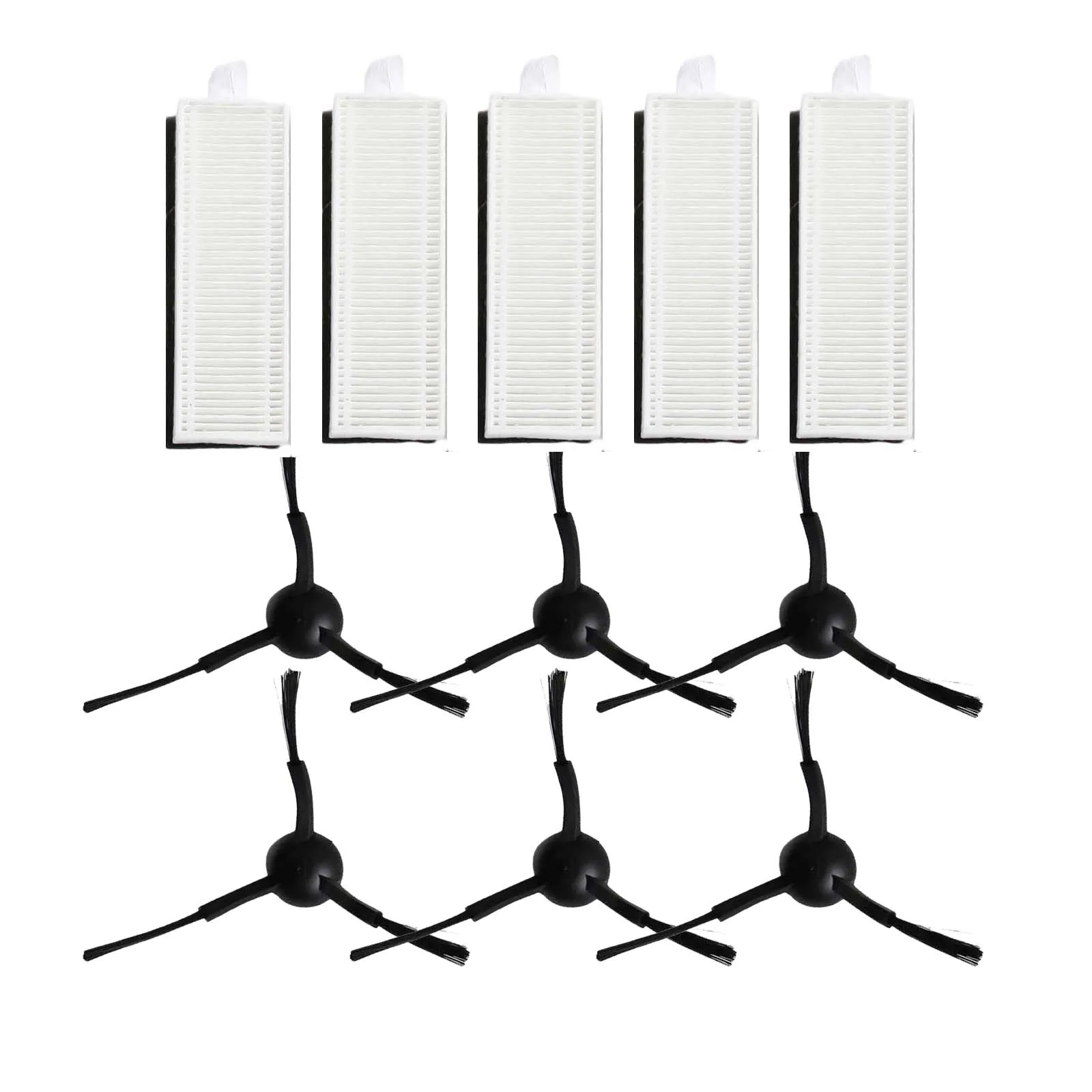 1 Juego de filtros, cepillos laterales, paños de fregona para Laresar Evol 3, repuestos de Robot aspirador, filtro de Cepillo Lateral, almohadilla de fregona
