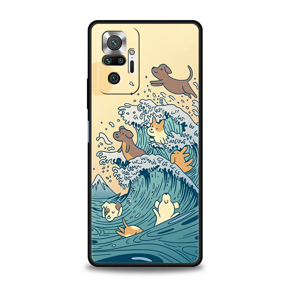 Custodia per telefono Koi Fish per Xiaomi Redmi Note 12 11 10 9 8 7 9s 8T Pro K40 Gaming 8A 9A 9C 9T 4G 5G Cover Black Coque Silicone