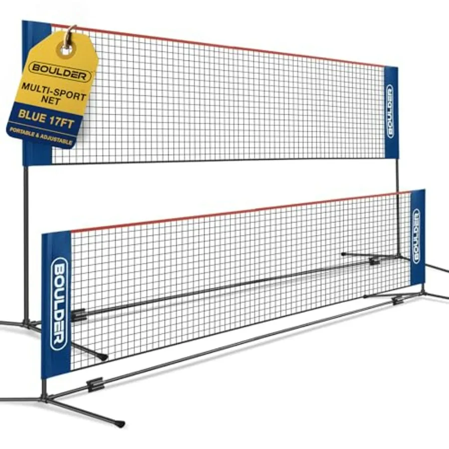

Portable Badminton Pickleball Net - Foldable/Extendable Poles for Multiple Sports Heights UP to 5 ft - Ideal for Tennis, Pickle