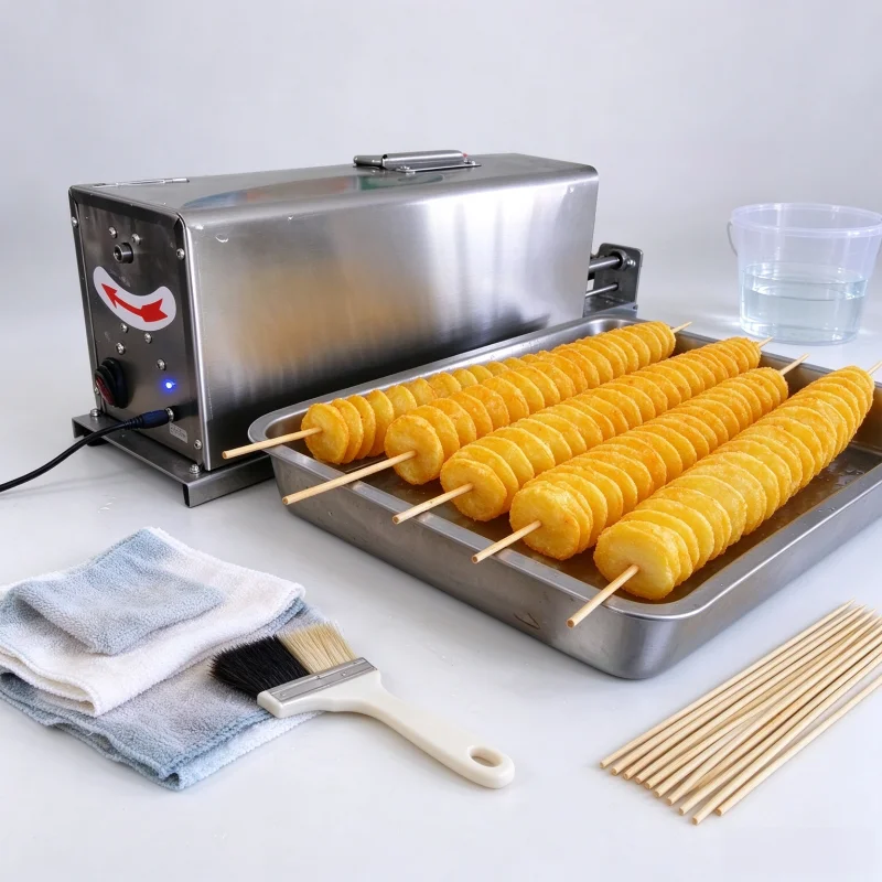 YHD-60 Electric Potato Twister Slicer Commercial Spiral Crisp Potato Cutter for Street Snack Stall