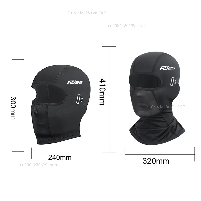 Cooling Motorcycle Balaclava Mask UPF50+ UV Protection Breathable Face Cover Summer For YAMAHA YZF R125 YZFR125 YZF-R125
