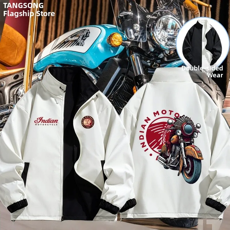 

Куртка для мотоциклистов свободного кроя, двусторонняя, в клубном стиле, для индийских мотоциклов и круизных байков, из полиэфирного волокна