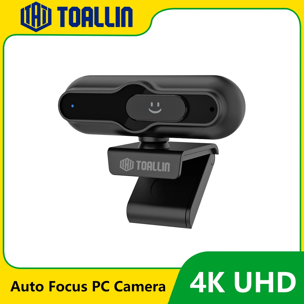 TOALLIN Streaming Webcam 4K UHD, Auto Focus PC Camera for Laptop, mini USB Web Camera with Microphone for TikTok/YouTube/Zoom