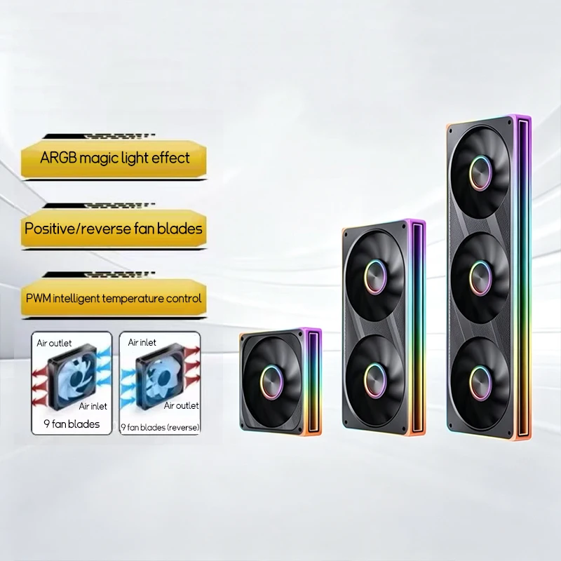 JONSBO ZE-120/240/360 Black/White Computer Case Fan CD Pattern Aluminum Nameplate 5V/3-pin ARGB 12cm Case Fan Forward/Reverse